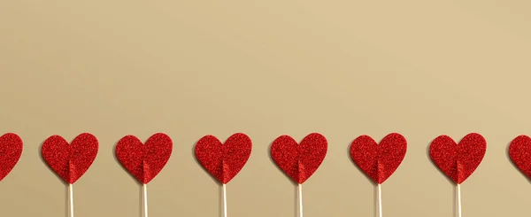 Alla Hjärtans Dag Eller Uppskattning Tema Med Rött Glitter Hjärta — Stockfoto
