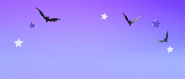 黑色蝙蝠的万圣节主题 3D渲染 — 图库照片