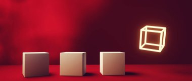 Havada benzersiz bir küp - 3 boyutlu görüntüleme