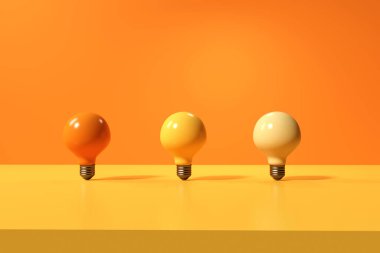 Fikir ampulleri - düz konum - 3D canlandırma