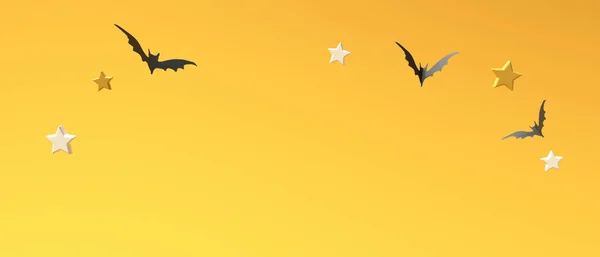 Tema Halloween Con Pipistrelli Neri Rendering — Foto Stock