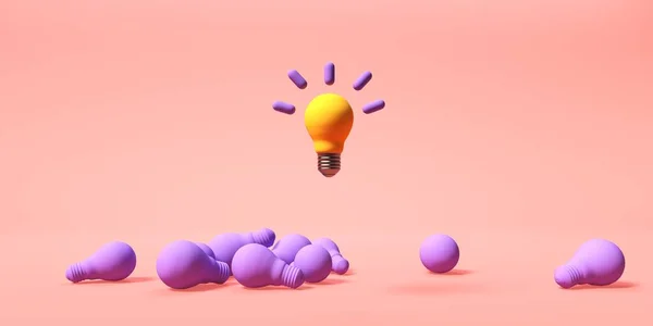 Una Bombilla Idea Única Render — Foto de Stock