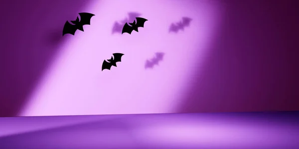 Halloween Black Bats Shadow Render — Stock Photo, Image
