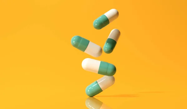 Farmaceutische Geneeskunde Capsules Gezondheidszorg Thema Render — Stockfoto