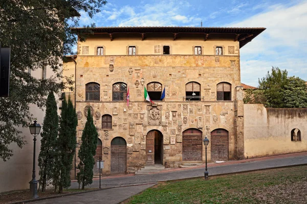 Arezzo Toskana Talya Orta Çağ Palazzo Pretorio Cephede Antik Armalı — Stok fotoğraf