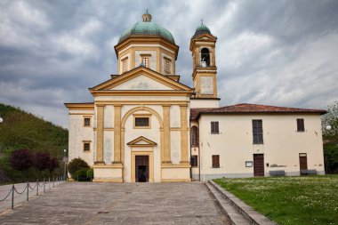 Civitella di Romagna, Forli Cesena, Italy: the ancient church Santuario della Beata Vergine della Suasia, in the picturesque town on the slope of the Apennine mountains