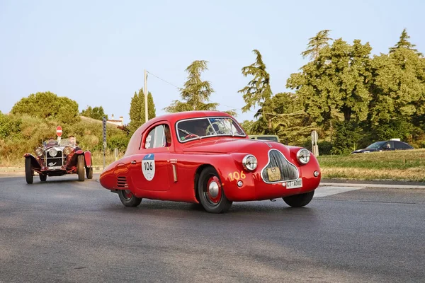 Voiture Course Vintage Fiat 1100 508 Berlinetta Aerodinamica 1938 Dans — Photo