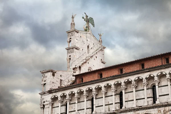 Lucca Toskana Italien Detail Der Antiken Römisch Katholischen Kirche San — Stockfoto