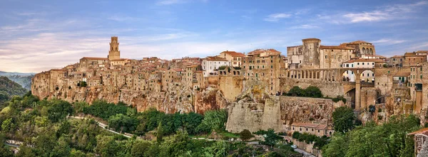 Pitigliano Grosseto Тоскана Італія Пейзаж Світанку Мальовничого Середньовічного Міста Заснованого — стокове фото