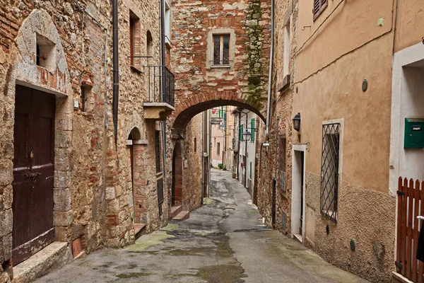 Sarteano Siena Tuscany Italy Picturesque Ancient Alley Old Town Medieval Imagem De Stock