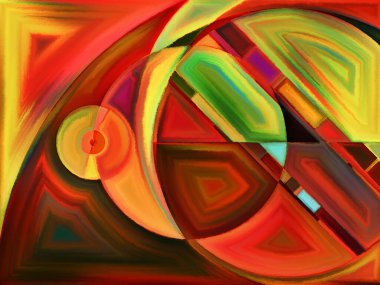 Uçak bölümü serisi. Sanat, resim, tasarım ve eğitim projeleri için bir zemin olarak soyut biçimlerin ve şekillerin kompozisyonu