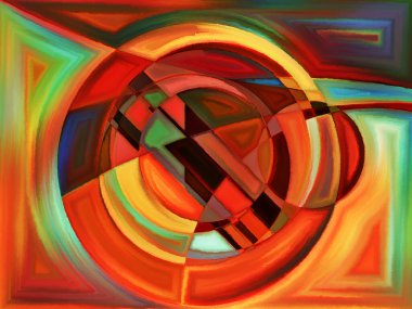 Uçak bölümü serisi. Sanat, resim, tasarım ve eğitim konularında bir metafor olarak soyut biçimlerden ve şekilden oluşan tasarım