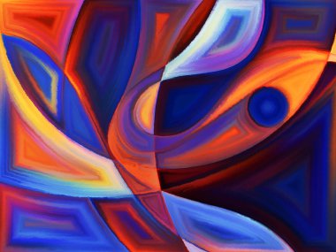 Uçak bölümü serisi. Sanat, resim, tasarım ve eğitim konularında bir metafor olarak soyut biçimlerden ve şekilden oluşan tasarım