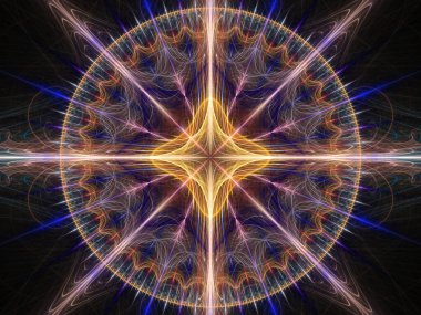 Grafik tasarım ve sanatta kullanılmak üzere karmaşık fraktal desenlerin yüksek çözünürlüklü çizimi