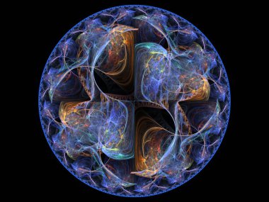 Grafik tasarım ve sanatta kullanılmak üzere karmaşık fraktal desenlerin yüksek çözünürlüklü çizimi