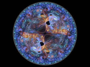 Grafik tasarım ve sanatta kullanılmak üzere karmaşık fraktal desenlerin yüksek çözünürlüklü çizimi