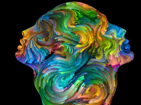 Farben Der Einheit Kreative Anordnung Bunter Und Surrealer Menschlicher Profile — Stockfoto