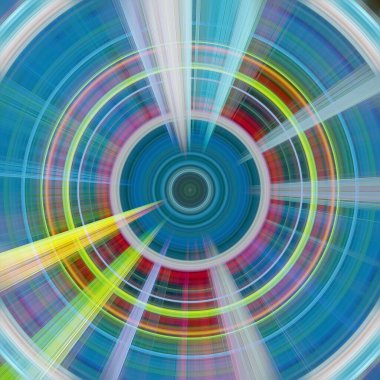 Işık Çemberi Renkleri serisi. Bilim, teknoloji ve iletişim projeleri için ışınların, ışınların ve renk ışıklarının radikal ve dairesel yayımlayıcısı.