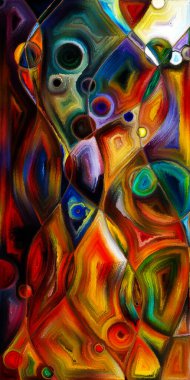 Çağdaş sanat konularındaki çember ve eğrilerin soyut arkaplanı