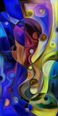 Çağdaş sanatın çember ve kıvrımlarından oluşan soyut arkaplan