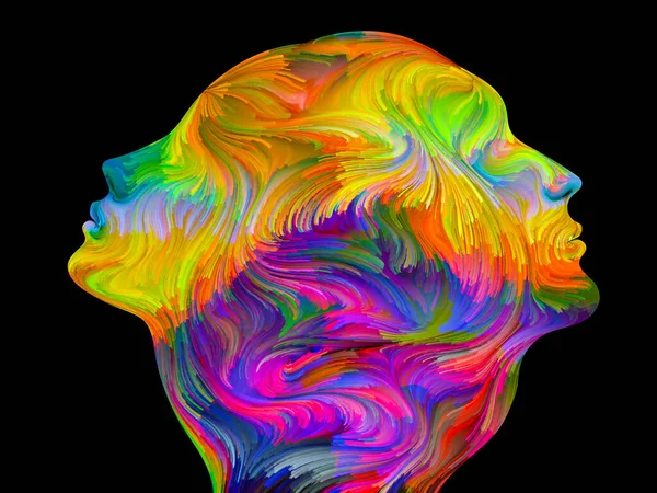 Colors Unity Serien Arrangemang Färgglada Och Surrealistiska Mänskliga Profiler Temat — Stockfoto