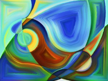 Yaşam formları serisi. Sanat, resim, tasarım ve eğitim konularındaki soyut biçimler ve şekillerin etkileşimi