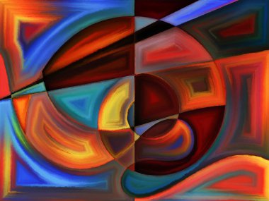 Yaşam formları serisi. Sanat, resim, tasarım ve eğitim konularındaki soyut biçimler ve şekillerin etkileşimi