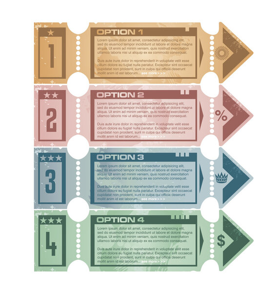 Vintage promotional web banners, frames and tickets