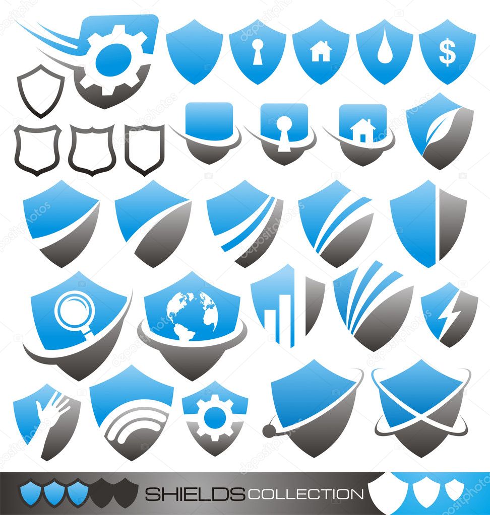 Shields - icons, symbols and logo concepts vector collection