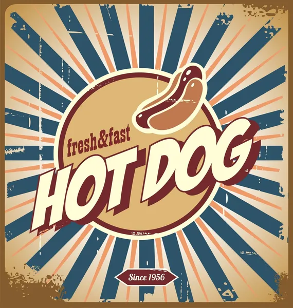 Značka vintage hot dog — Stockový vektor