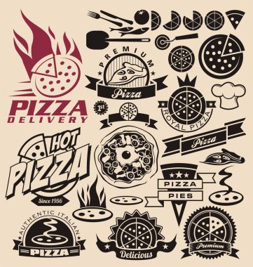 Pizza Etiketler ve simgeler