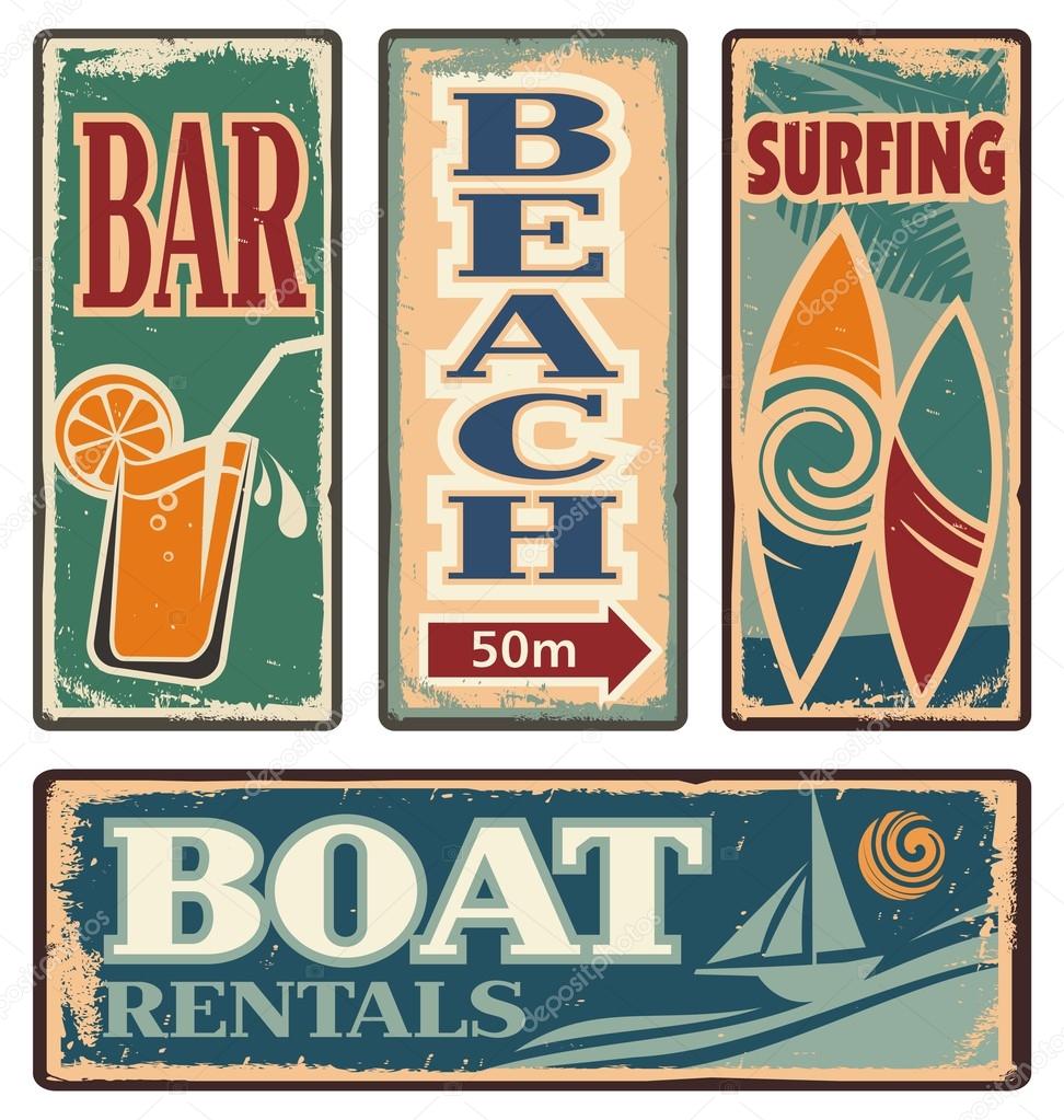 Vintage summer holiday signs