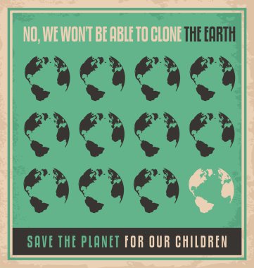 Ecology retro poster design concept