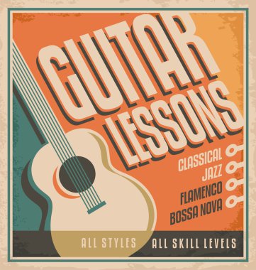 gitar VINTAGE poster tasarımı