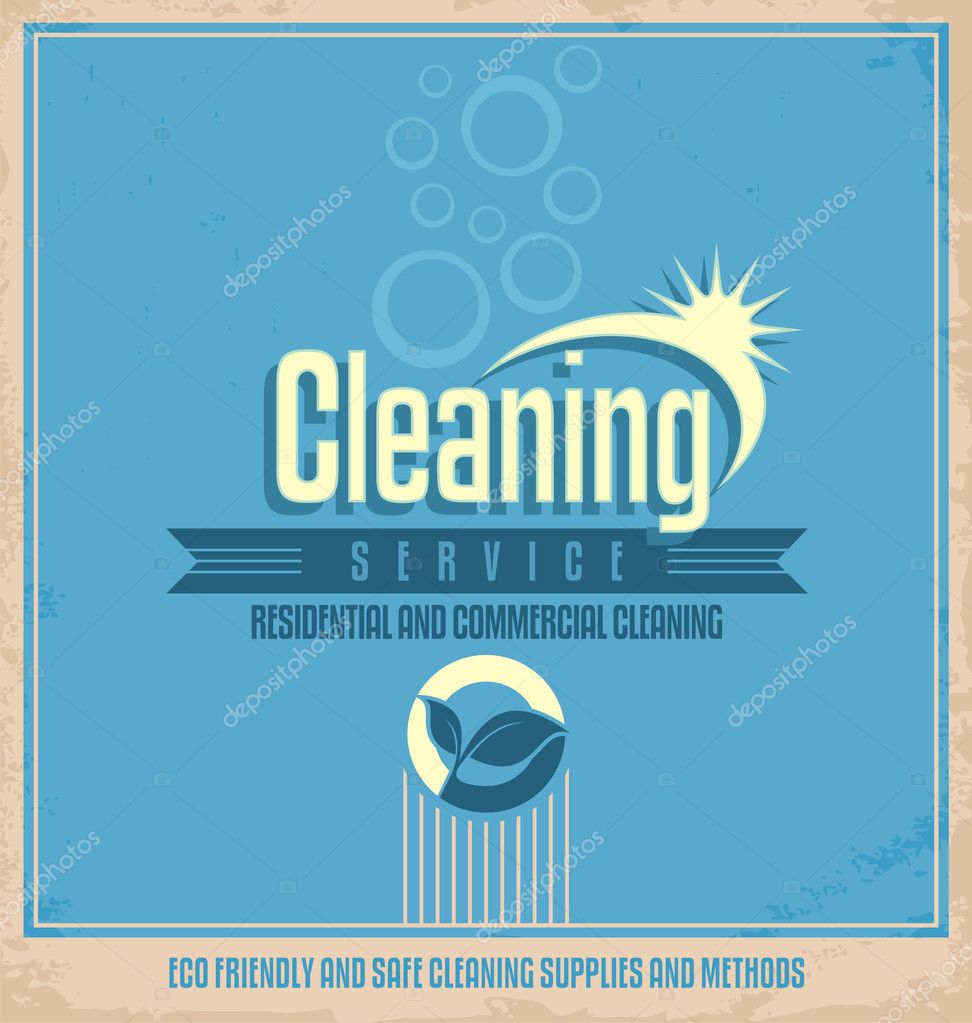 Vintage poster design for cleaning service — Stock Vector © lukeruk