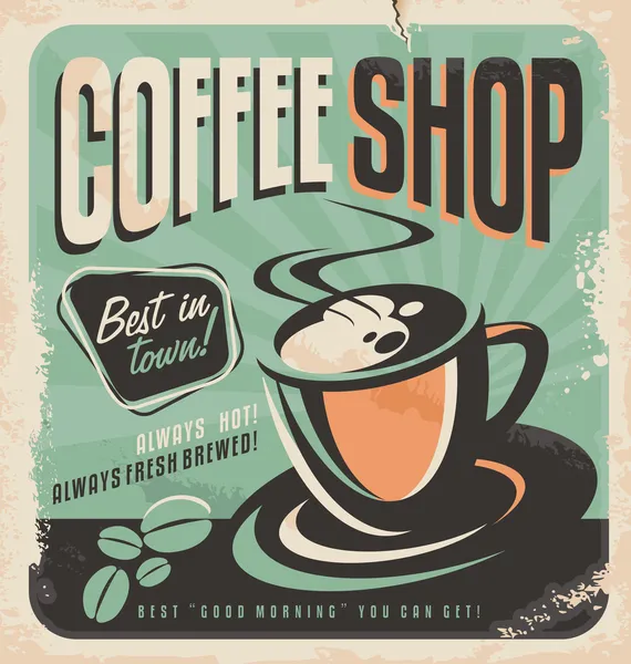 Retro poster voor koffie shop — Stockvector