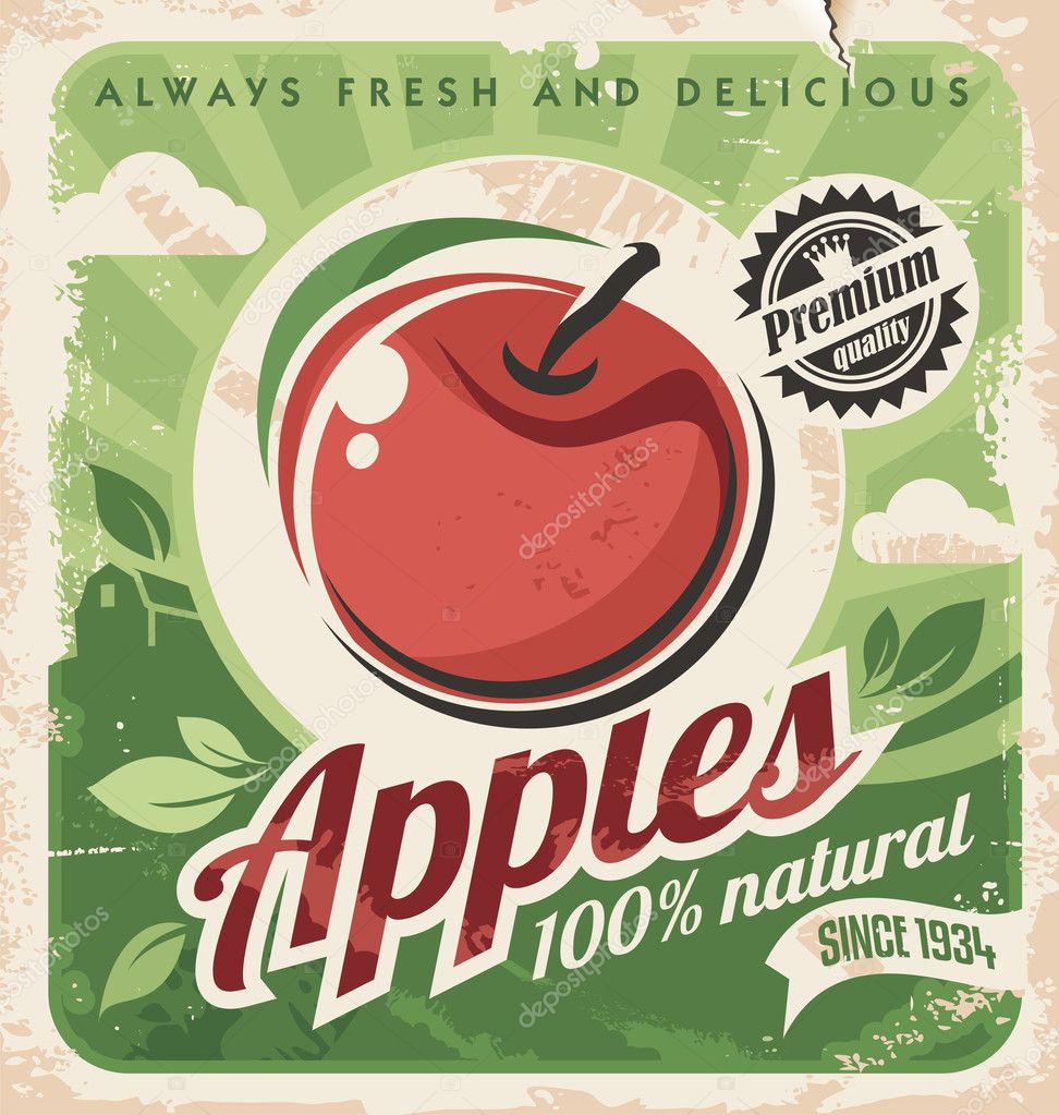 Vintage apple poster