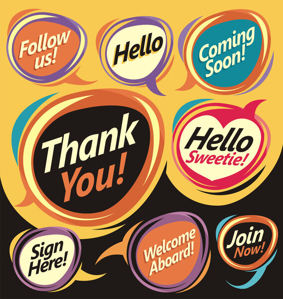 Set of vector speech bubbles