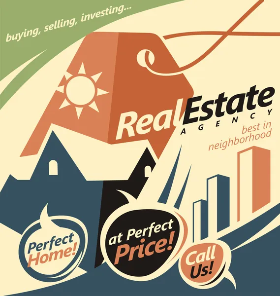 Modelo de documento promocional para agente imobiliário — Vetor de Stock