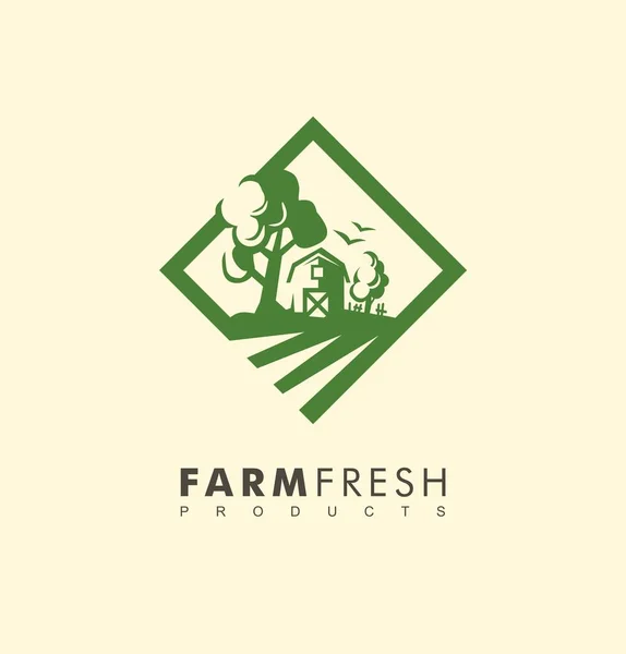 Plantilla Diseño Logotipo Productos Frescos Granja Idea Símbolo Industria Alimentaria — Vector de stock