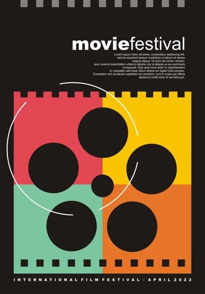 Abstract Kleurrijke Brochure Affiche Ontwerp Voor Internationaal Filmfestival Film Vector — Stockvector