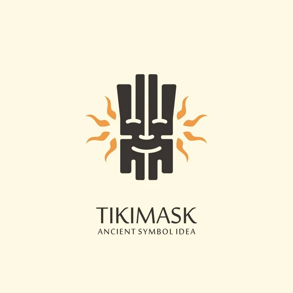 Tiki Maska Design Logo Nápad Ideální Pro Plážový Bar Tropické — Stockový vektor
