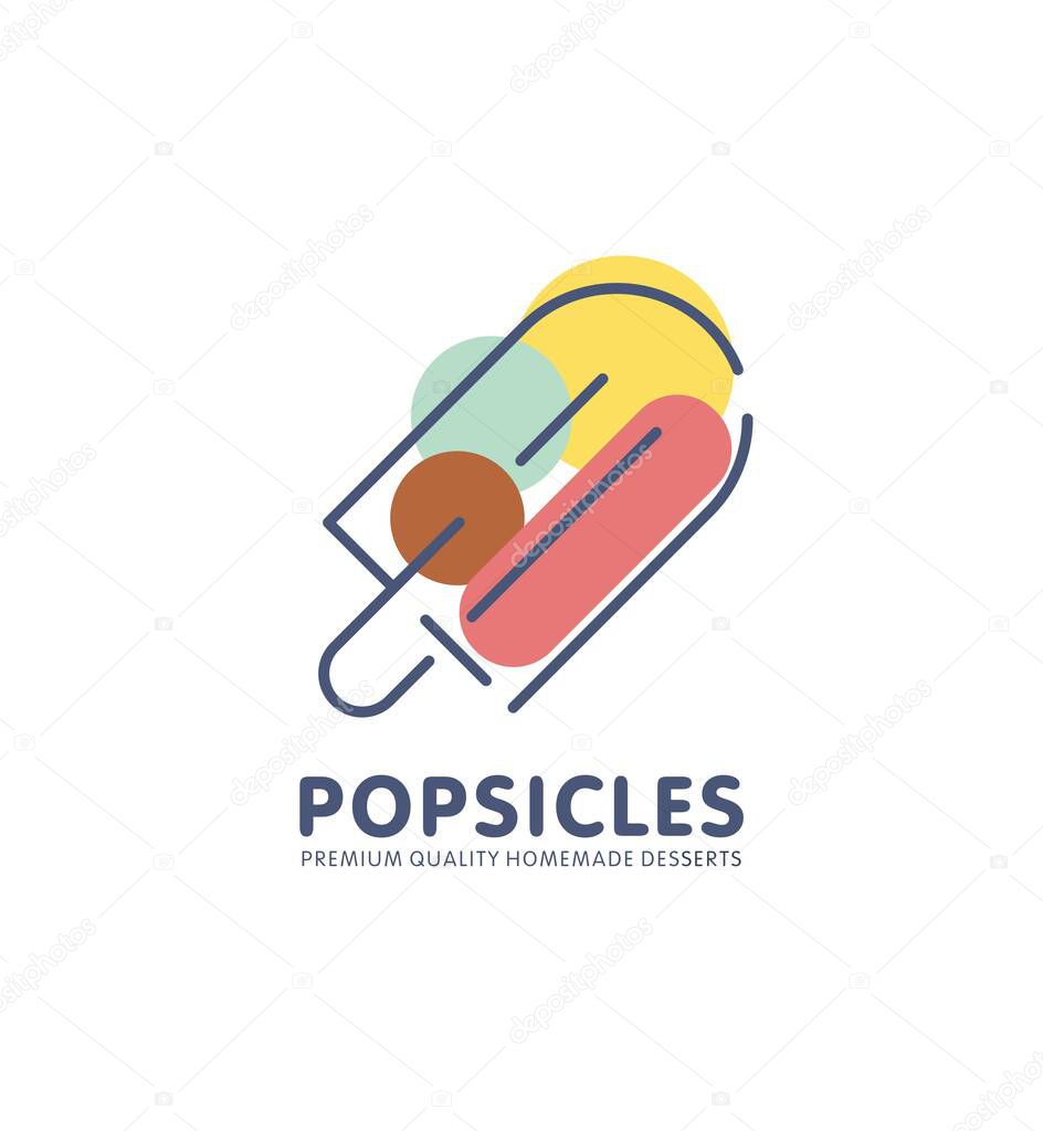 Popsicle logo design template. Ice cream creative symbol concept. Vector illustration.