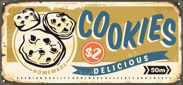 Cookie Store Retro Zeichen Vektorillustration — Stockvektor