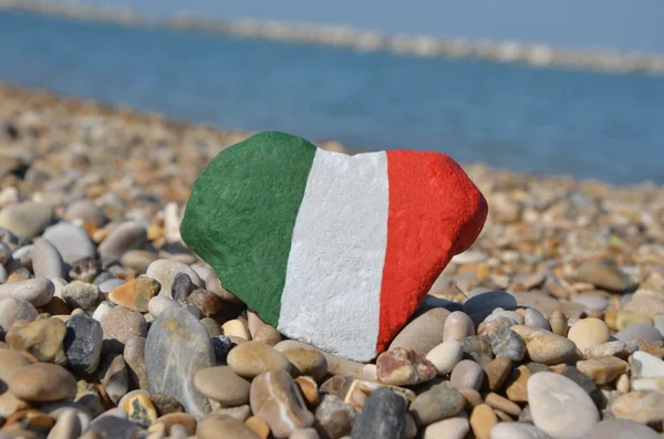Italien im Herzen, Souvenir auf Kieselsteinen — Stockfoto