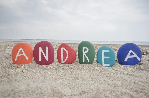 Andrea, erkek ve kadın adı colouful üzerinde taşlar