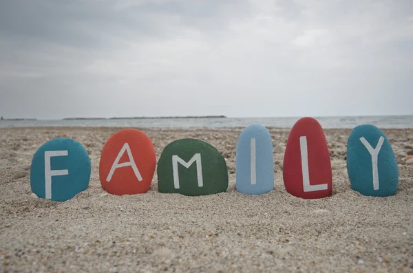 Family concept on colourful stones — Stock Photo, Image