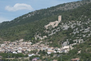 Roccacasale and De Sanctis castle, Abruzzo clipart