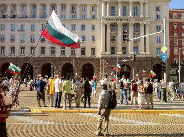protestolar ön hükümet Sarayı, sofia, Bulgaristan