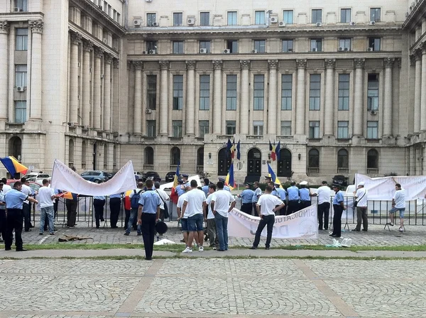 Proteste der rumänischen Polizei gegen die Regierung, Bukarest, Rumänien — Stockfoto